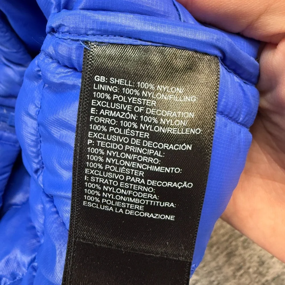 The North Face Thermoball‎ Eco Vest Mens Medium Blue Quilted Puffer Insulated